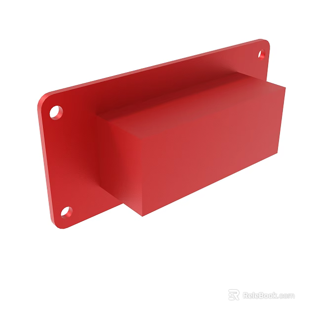 Red Metal Mounting Bracket With Holes For Installation In Hardware Projects 3d model