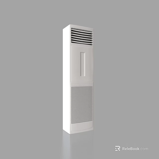 White Standing Air Conditioner Fan With Efficient Cooling Ventilation Design 3d model