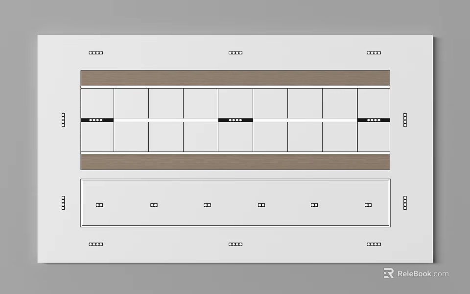 Modern Ceiling Design With Panel Layout Recessed Lighting And Decorative Trim 3d model