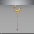 Modern Decorative Pendant With Golden Circular Rings Chain And Pendant Ball On Dark Background