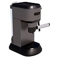 Modern Gray Espresso Machine With Transparent Water Tank And White Handle