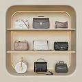 Stylish Fashion Bags Display on Shelves with Various Designs and Colors