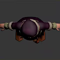 3D Fantasy Character With Purple Robe Hat Beard And Orange Boots