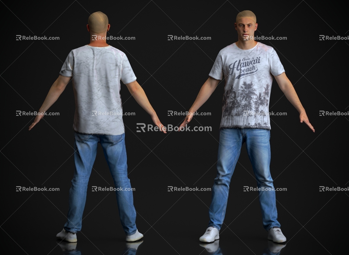 Pedestrian figure person adult foreigner 3d model