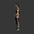 Game Movie Character In Ornate Purple Gold Costume With Red Sash And Intricate Designs Standing