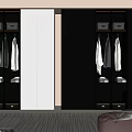 Modern Wardrobe Interior Design With White And Dark Cabinets Hanging Space And Storage Shelves