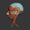 Human Head Anatomical Model Displaying Facial Organs Muscle Layers And Hair Growth Areas