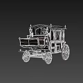 Vintage Horse Carriage With Wooden Structure Red Cushion And Decorative Wheels
