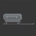 Gray Contour Crafting Industrial Machine With Transparent Window Control Panel And Base Rails 3d model