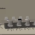 Sleek Modern Conference Table With Comfortable Rolling Office Chairs For Meeting Room