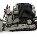 Crawler Bulldozer Utility Vehicle With Front Blade Protective Grille And Tracked Chassis
