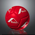 High Quality Red Roto Sports Ball With White Logo For Daily Activities