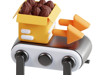 Conveyor coffee bean transport belt cartoon conveyor belt 3d model