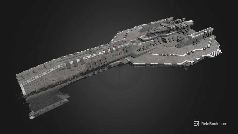 Futuristic Sci Fi Spaceship 3D Model With Detailed Structure And Complex Modules 3d model 