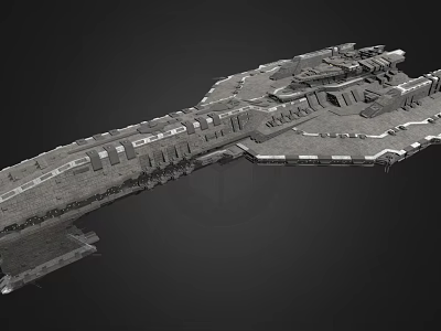 Futuristic Sci Fi Spaceship 3D Model With Detailed Structure And Complex Modules 3d model