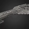 Futuristic Sci Fi Spaceship 3D Model With Detailed Structure And Complex Modules