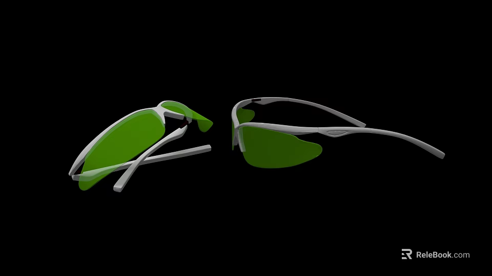 Professional Beauty Instrument With Green Lenses And White Frame For Eye Care 3d model 