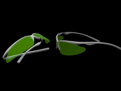 Professional Beauty Instrument With Green Lenses And White Frame For Eye Care 3d model