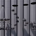 Modern Black Chandeliers With Spherical Balls In Hanging Arrangement For Interior Decor