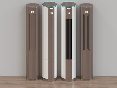 Modern Tower Shaped Air Conditioner Fans With Different Designs Displayed 3d model