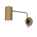 Modern Brass Wall Lamp With Adjustable Arm And Circular Base Design 3d model