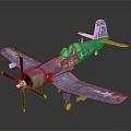 Space Themed Blue Propeller Aircraft Model With Star Stripes Design And Number 15
