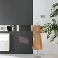 Modern Elegant Clothing Store Interior With Mannequins Display Racks Sofa Mirrors And Lighting