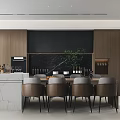 Modern Open Concept Dining and Living Room Interior With Sofa Coffee Table And Decorative Lighting