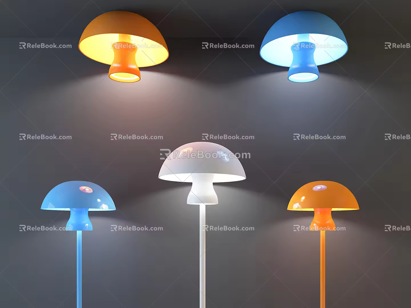 Modern lamp combination mushroom lamp 3d model
