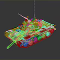 Military Tank With Camouflage Paint Turret Gun Barrel And Track System