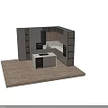 Modern Kitchen Interior Featuring Stylish Cabinets And Island Countertop With Appliances