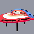Public Sports Equipment With Triangular Heart Shaped Circular Designs And Blue Red Colors