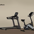 Modern Home Fitness Equipment Treadmill And Exercise Bike With Digital Screens