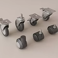 Collection of Various Casters with Metal Brackets and Rubber Wheels