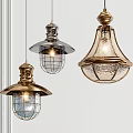 Vintage And Modern Pendant Lights With Metal Glass Shades For Interior Home Decor