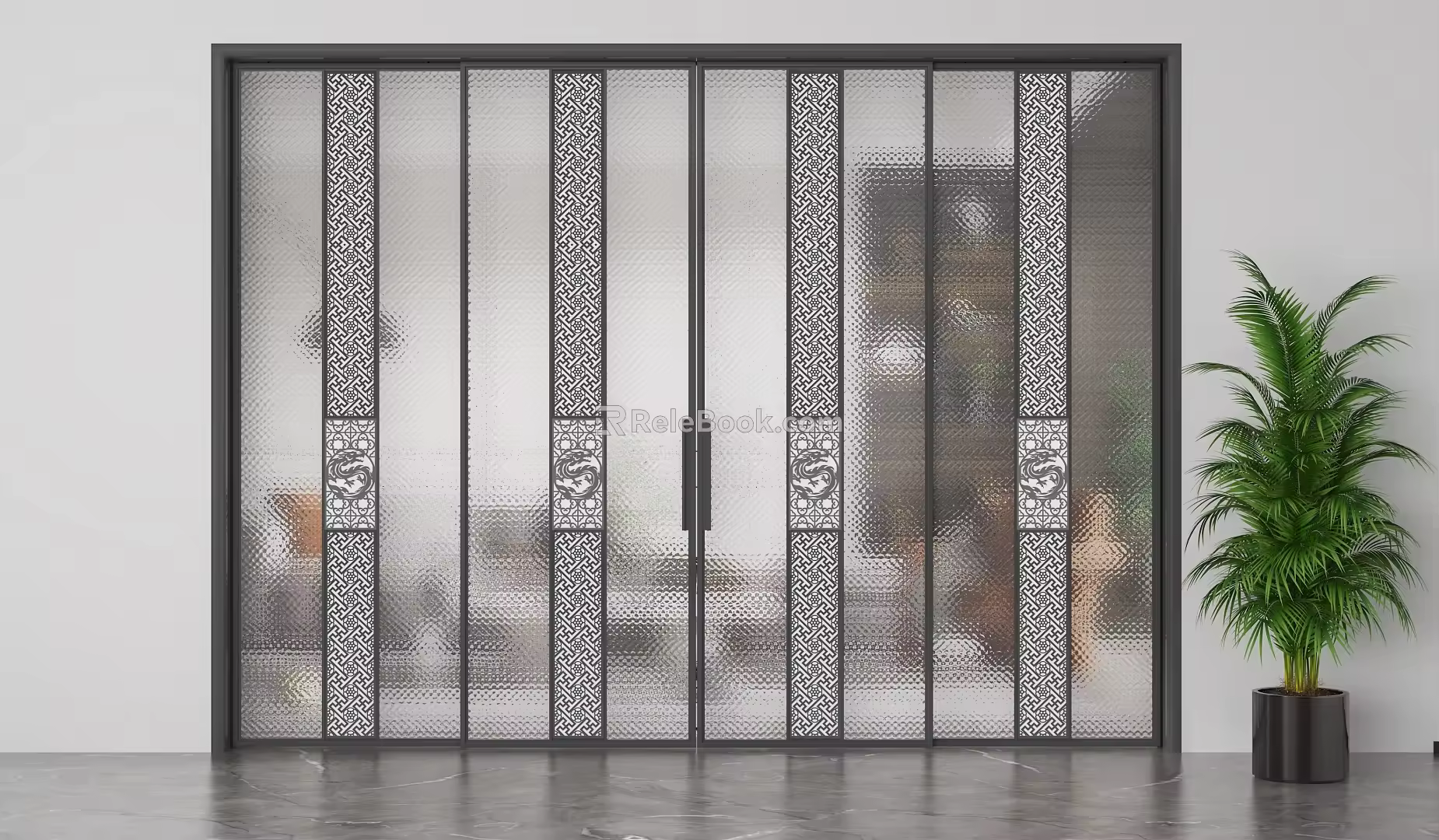 Modern partition glass high partition 3d model