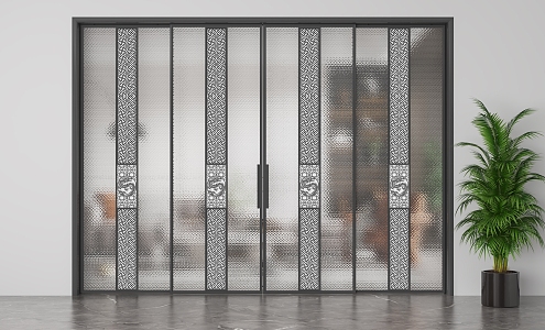 Modern partition glass high partition 3d model