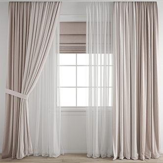 Modern Curtain Window Screen 3d model