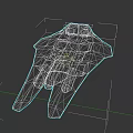 Blue And Gray Modern Fighter Jet 3D Model With Cockpit And Wings
