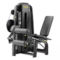 Black Leg Exercise Fitness Machine With Padded Seat Armrests And Weight Stack