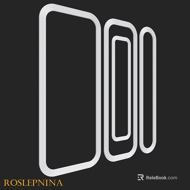 White Structural Components With Geometric Outline Design And Various Shapes 3d model 