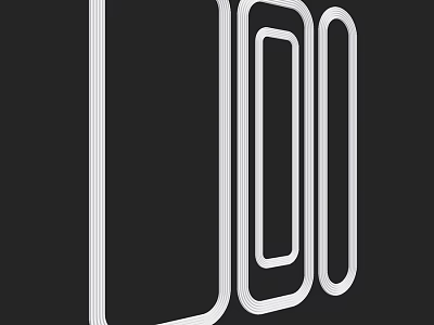 White Structural Components With Geometric Outline Design And Various Shapes 3d model