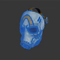 White And Yellow Fire Safety Gas Mask With Protective Goggles And Modern Design