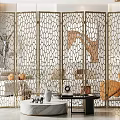 Modern screen metal screen partition 3d model