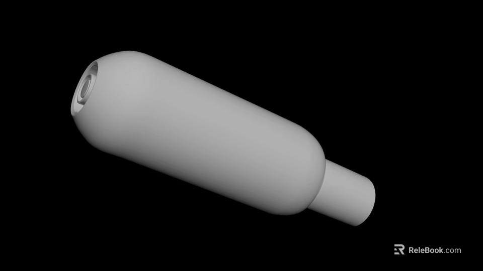 White Smooth Bottle 3D Model With Cylindrical Body And Closed Top Surface 3d model 