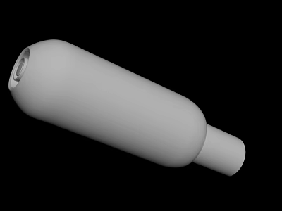 White Smooth Bottle 3D Model With Cylindrical Body And Closed Top Surface 3d model