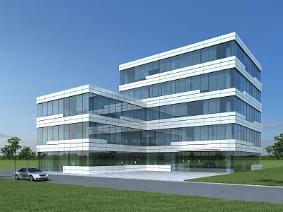 Modern Office Building Public Industrial Park 3d model