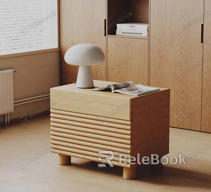 Bedside Table Solid Wood Bedside Table Solid Wood Books Table Lamp model