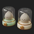 Unique Shaped Table Lamps Featuring Glass Dome Waterdrop Smiling Face Green Base And Gold Button