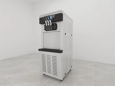 Commercial Three Flavor Ice Cream Machine with Stainless Steel Body and Control Panel 3d model